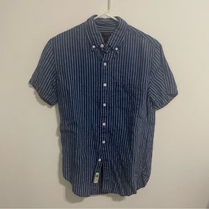 J.Crew Mens Short Sleeve Linen Button Down Size Small